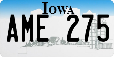 IA license plate AME275