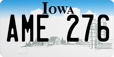 IA license plate AME276