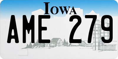 IA license plate AME279