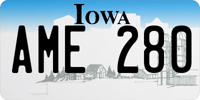 IA license plate AME280