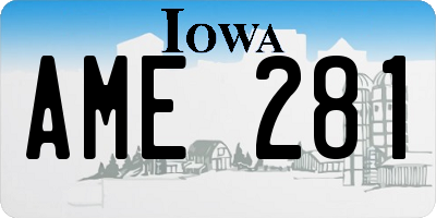 IA license plate AME281