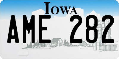 IA license plate AME282