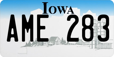 IA license plate AME283