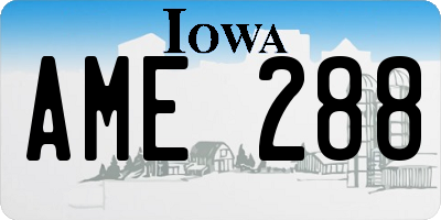 IA license plate AME288