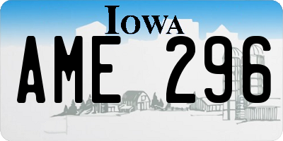 IA license plate AME296