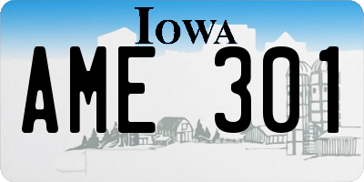 IA license plate AME301