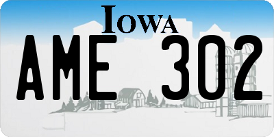 IA license plate AME302