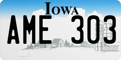 IA license plate AME303