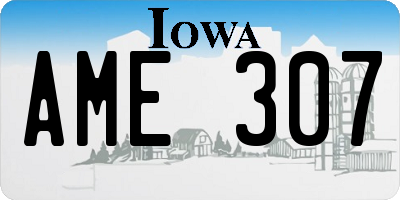 IA license plate AME307