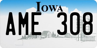 IA license plate AME308