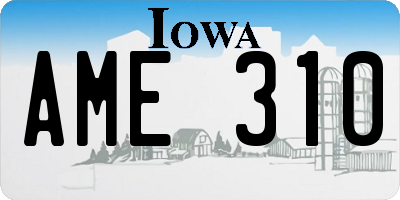 IA license plate AME310