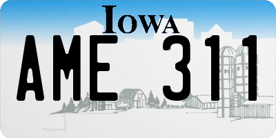 IA license plate AME311