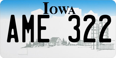 IA license plate AME322