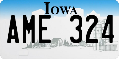 IA license plate AME324