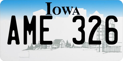 IA license plate AME326