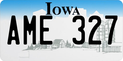 IA license plate AME327