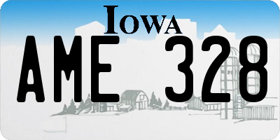 IA license plate AME328