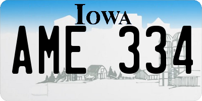 IA license plate AME334