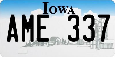 IA license plate AME337