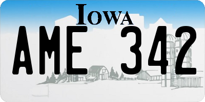 IA license plate AME342