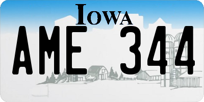 IA license plate AME344