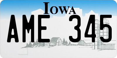 IA license plate AME345