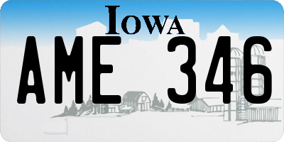 IA license plate AME346