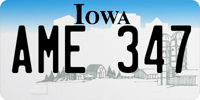 IA license plate AME347