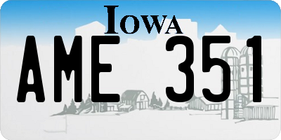 IA license plate AME351