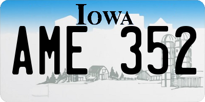 IA license plate AME352