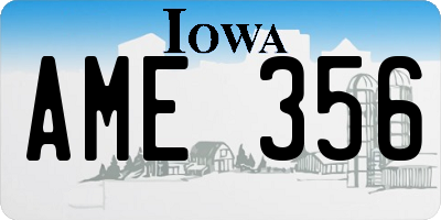IA license plate AME356