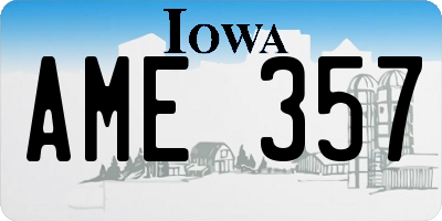 IA license plate AME357