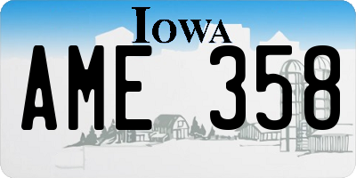 IA license plate AME358
