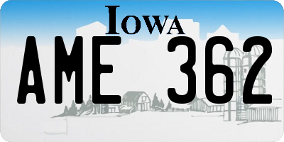 IA license plate AME362