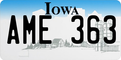 IA license plate AME363