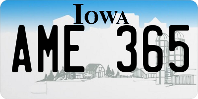 IA license plate AME365