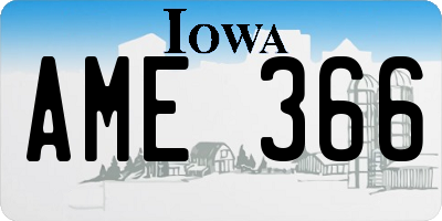 IA license plate AME366