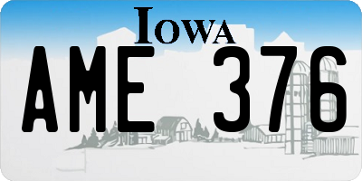 IA license plate AME376