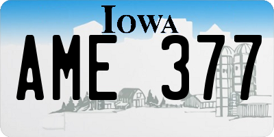 IA license plate AME377