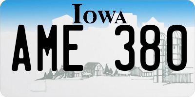 IA license plate AME380