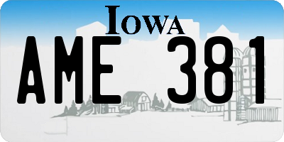 IA license plate AME381