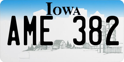 IA license plate AME382