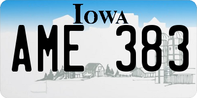 IA license plate AME383