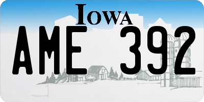IA license plate AME392
