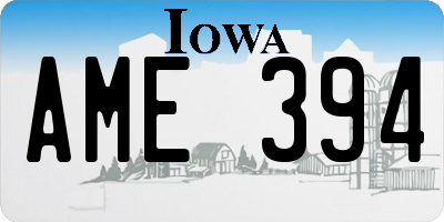 IA license plate AME394