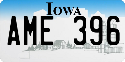IA license plate AME396
