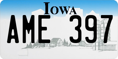 IA license plate AME397