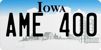 IA license plate AME400