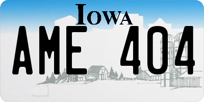 IA license plate AME404