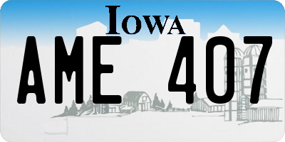IA license plate AME407